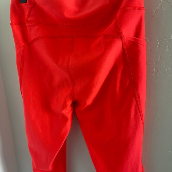 Under Armour Leggings Womens Size L HeatGear Jacquard Ankle Crop Bright Neon - Picture 7 of 8